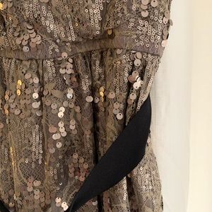 Express spaghetti strap party dress lace + sequins
